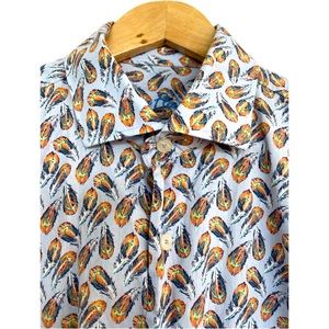 Alan Flusser Custom Tailored Casual Dress Shirt 100% Cotton; Men’s Lg; Neck 16.5